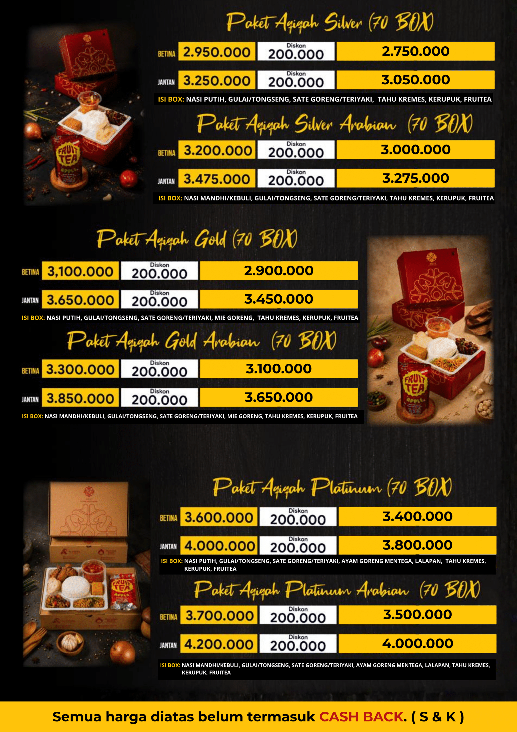 paket aqiqah 70 box premium